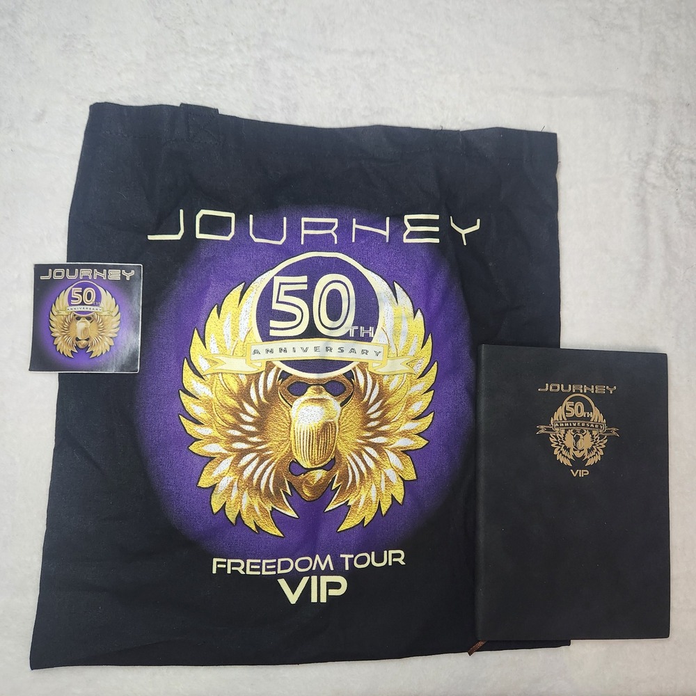 Journey 50th Anniversary Freedom Tour VIP Tote Bag Journal and Sticker Set Black